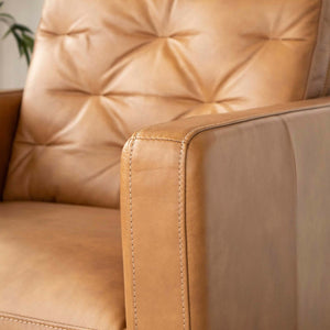 Grifin Mid Century Modern Leather Accent Chair