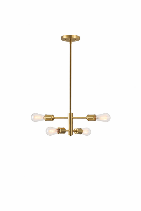 Trellis Four Lights Modern Gold Chandelier