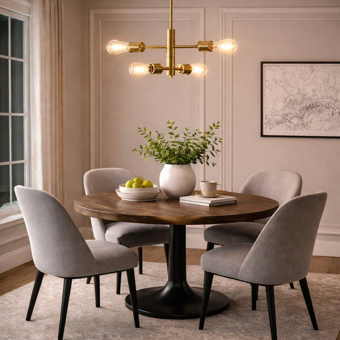 Trellis Four Lights Modern Gold Chandelier