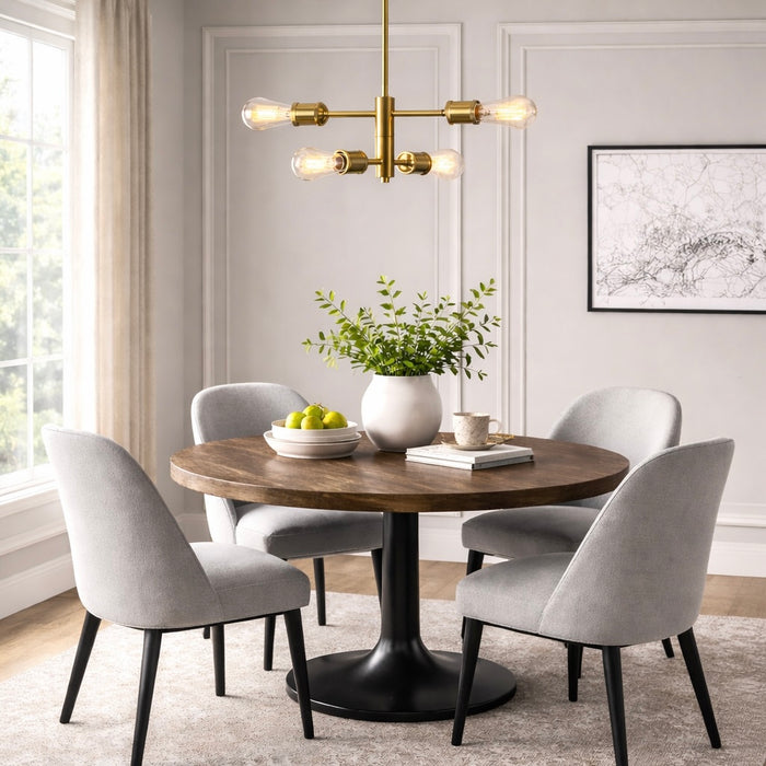 Trellis Four Lights Modern Gold Chandelier