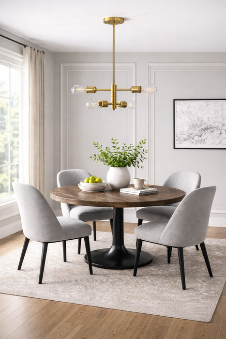 Trellis Four Lights Modern Gold Chandelier