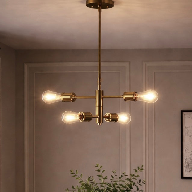 Trellis Four Lights Modern Gold Chandelier