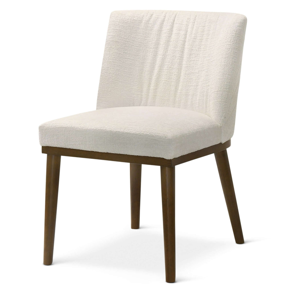 Dublin Mid-Century Modern Upholstered  White Fabric Dining Chair (Set of 2)