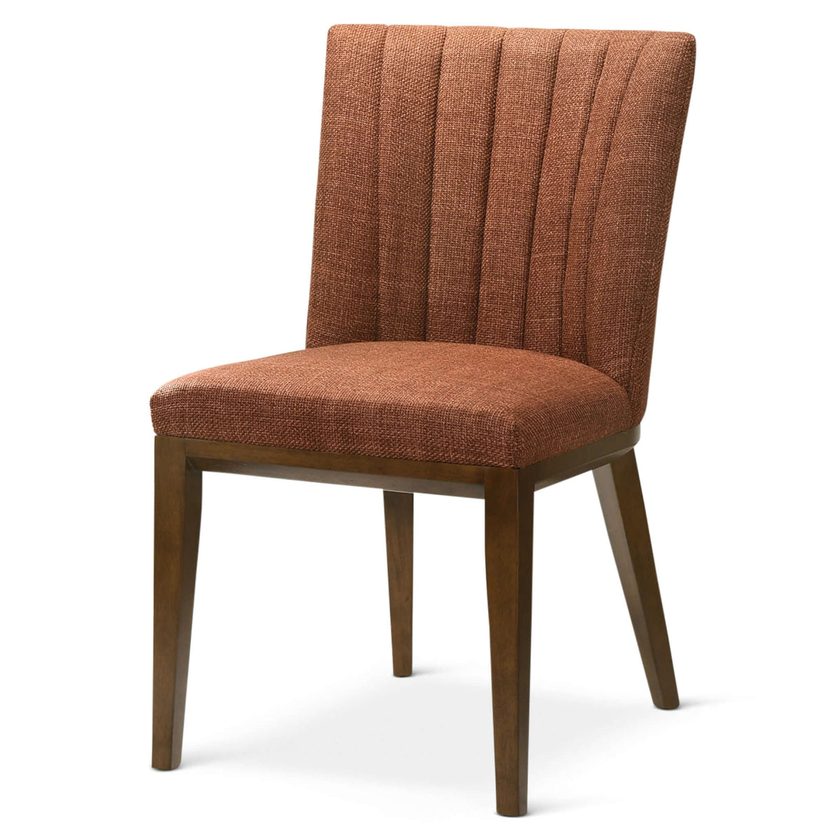 Almond Mid-Century Modern Upholstered Orange Fabric Dining Chair (Set of 2)