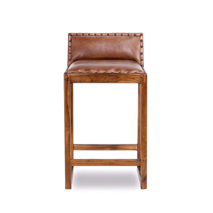 Gavin  25'' Solid Wood Genuine Leather Counter Stool