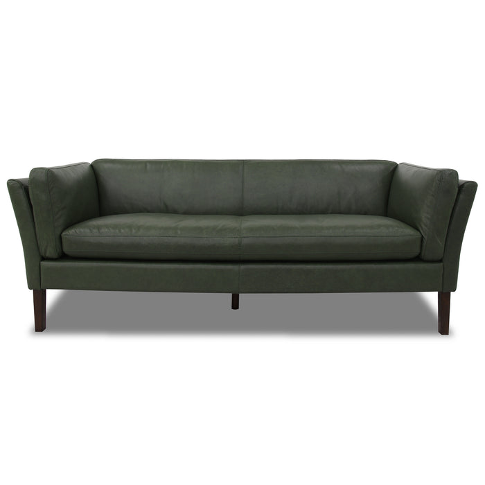 York Green Leather Sofa