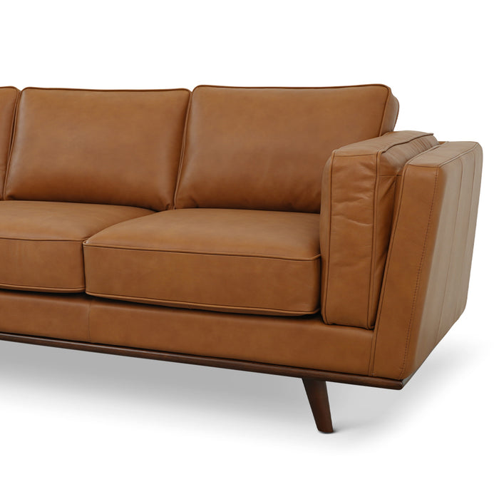 Chase Mid Century Modern Genuine Leather Sofa