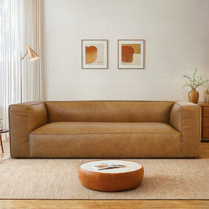 Colton Tan Leather Sofa