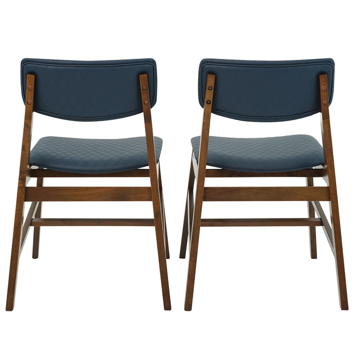 Edgehill Dining Chair Set of 4 - Navy Blue Vegan Leather