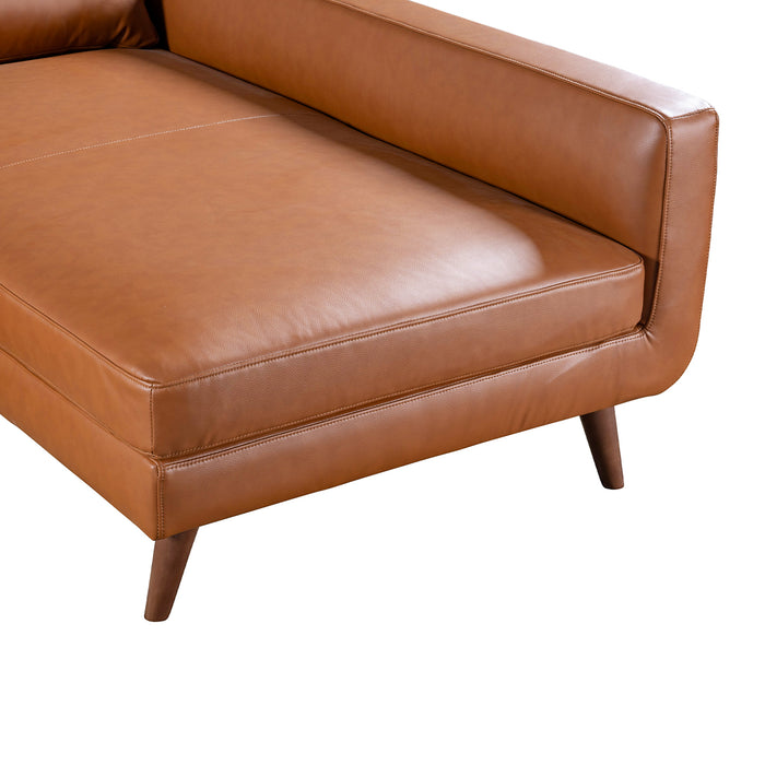 Garland Cognac Vegan Leather Right Sectional Sofa