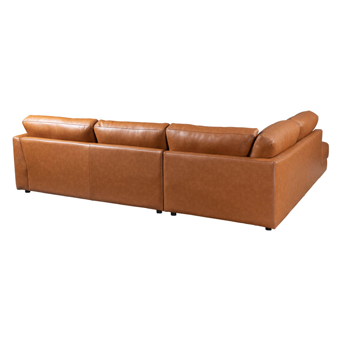 Glander Sectional Left Sofa  - Cognac Leather