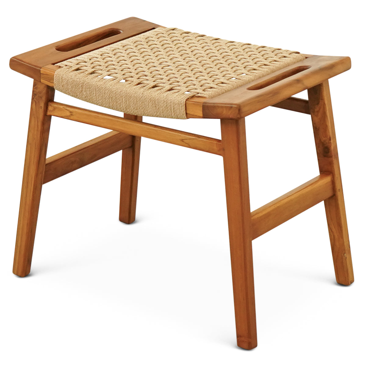 Grit Rustic Solid Wood Frame Loom Stool — ashcroftfurniture.com