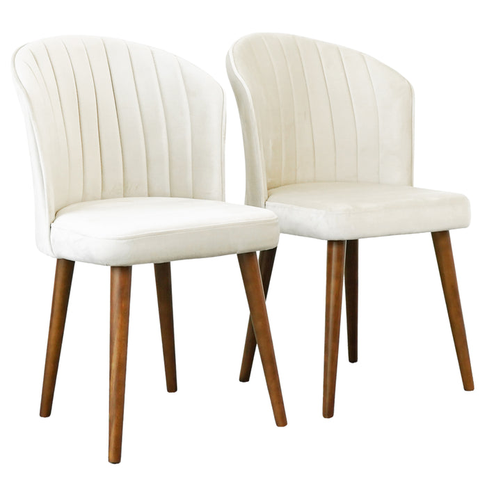 Parsons Dining Chair Set of 2 - Beige Velvet