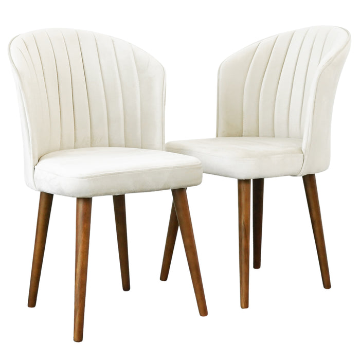 Parsons Dining Chair Set of 2 - Beige Velvet