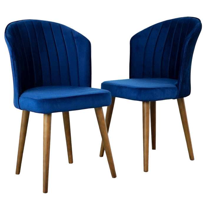 Parsons Dining Chair Set of 2 - Navy Blue Velvet