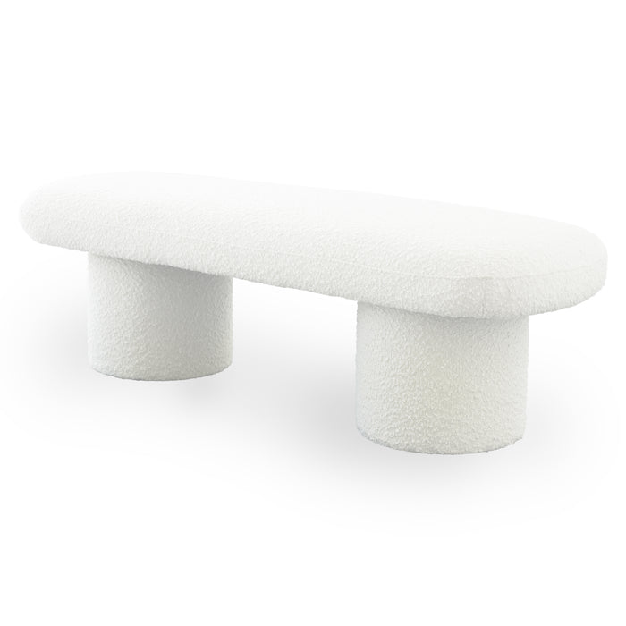 Randolph Ivory Boucle Bench