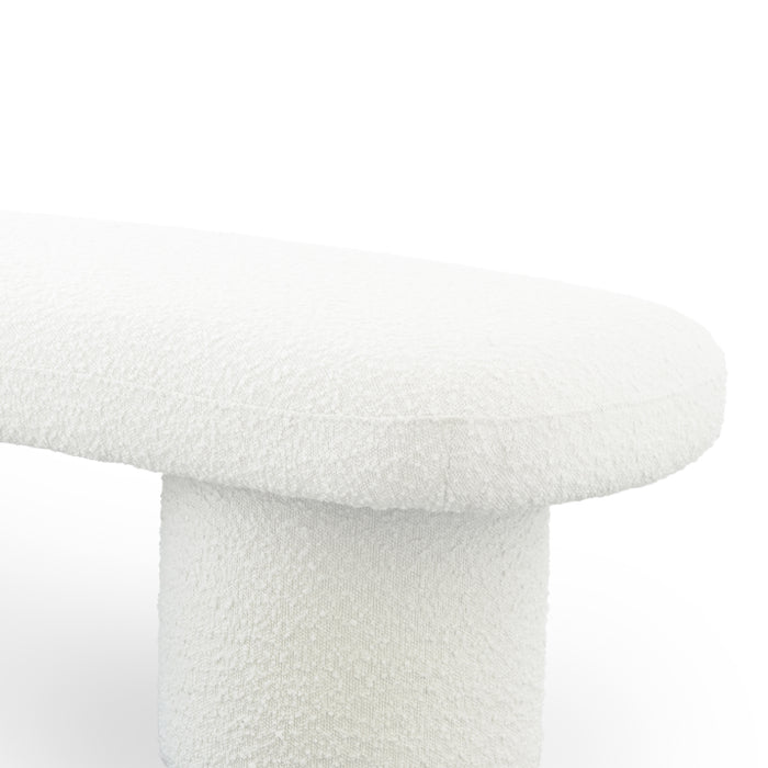 Randolph Ivory Boucle Bench