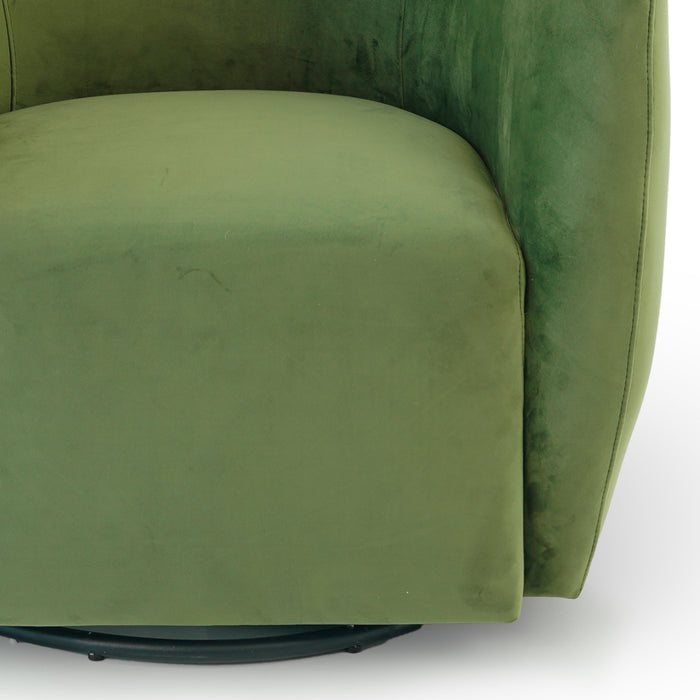 Renee Swivel Chair - Green Velvet