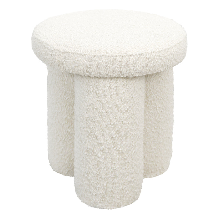 Wesley Ivory Boucle Stool