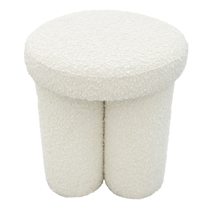 Wesley Ivory Boucle Stool