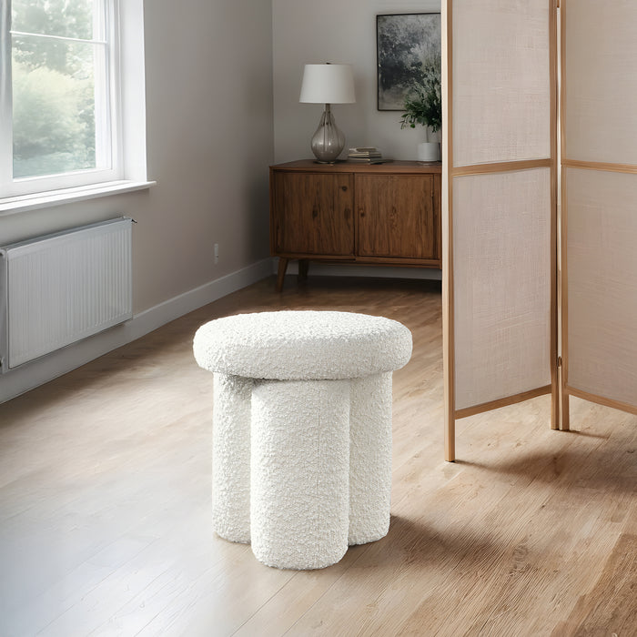 Wesley Ivory Boucle Stool