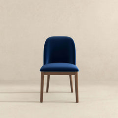 Kaitlyn Mid-Century Modern Navy Blue Velvet Dining Chair (Set of 2)
