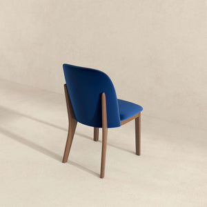 Kaitlyn Mid-Century Modern Navy Blue Velvet Dining Chair (Set of 2)