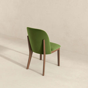 Kaitlyn Mid-Century Modern Green Velvet Dining Chair (Set of 2)