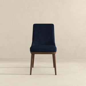 Kate Mid-Century Modern Dark Blue Fabric  Dining Chair (Set of 2)