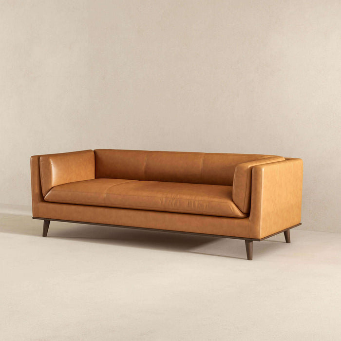 Cassidy  Tan Genuine Leather Couch