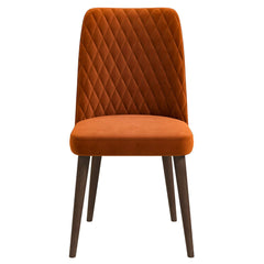 Katie Mid-Century Modern Burnt Orange Velvet Dining Chair (Set of 2)