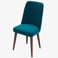 Katie Mid-Century Modern Teal Velvet Dining Chair (Set of 2)