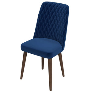 Katie Mid-Century Modern Navy Blue Velvet Dining Chair (Set of 2)
