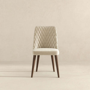 Katie Mid-Century Modern Beige Velvet Dining Chair (Set of 2)