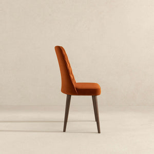 Katie Mid-Century Modern Burnt Orange Velvet Dining Chair (Set of 2)