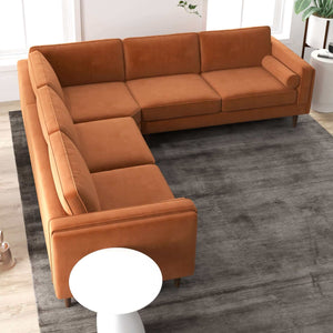 Amber Mid-Century Modern Corner Sectional Sofa