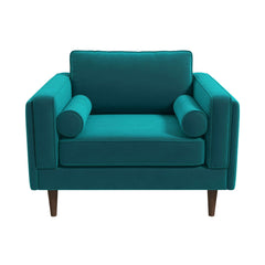 Amber Teal Velvet Lounge Chair