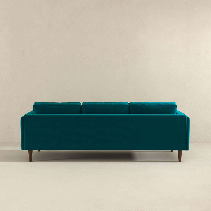 Amber Mid Century Modern Teal Luxury Modern Velvet Sofa