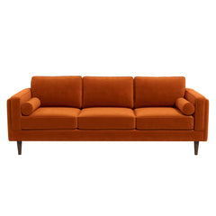 Amber Mid Century Modern Burnt Orange Luxury Modern Velvet Sofa
