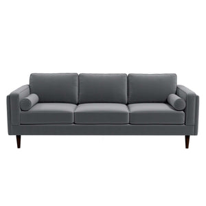 Amber Mid Century Modern Grey  Luxury Modern Velvet Sofa