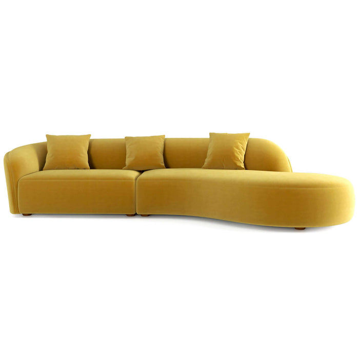 Elijah Japandi Style Curvy Sectional Sofa 126"