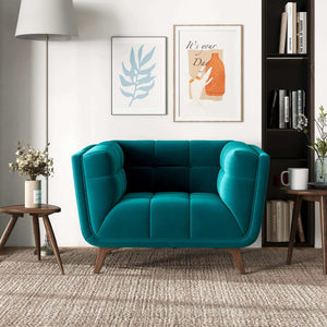 Addison Mid Century Modern Teal Velvet Lounge Chair