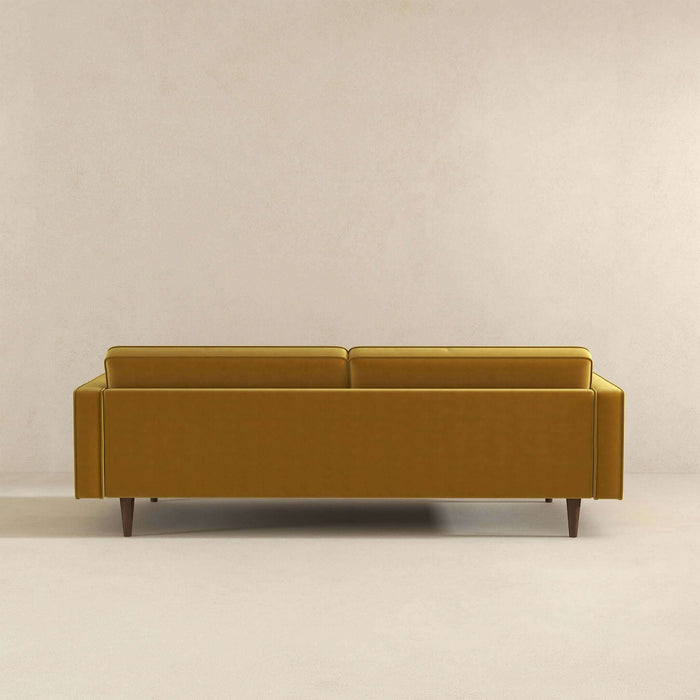 Casey Mid Century Modern Gold Velvet Sofa