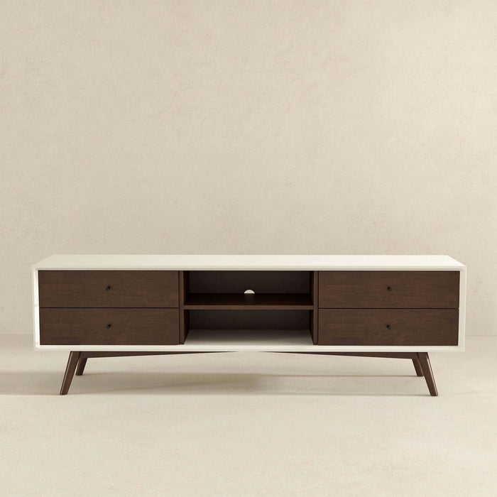 Caroline Walnut White TV Stand Up To 72"