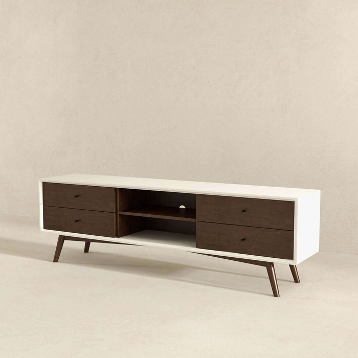 Caroline Walnut White TV Stand Up To 72"