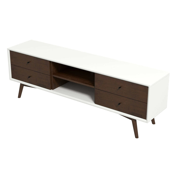 Caroline Walnut White TV Stand Up To 72"