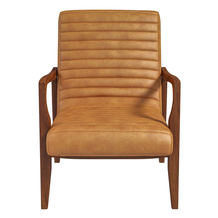 Micah Genuine Tan Leather Accent Chair