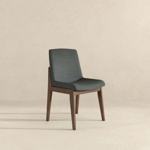 Crystal Mid-Century Modern Dark Grey Fabric Dining Chair (Set of 2)