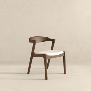 Dakota Mid-Century Modern Solid Wood Cream Velvet Dining Chair (Set of 2)