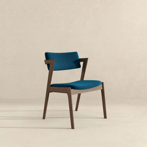 Edwin Mid Century Modern Teal Velvet Dining Chair  Set of 2